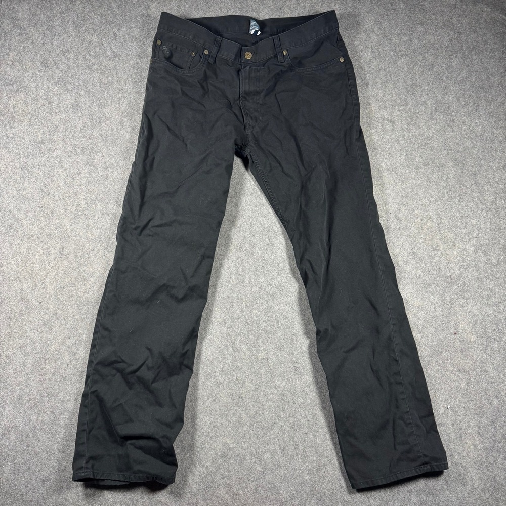 Polo Ralph Lauren Mens Black Cotton Twill Straight Leg Chino Pants 34x28 Preppy